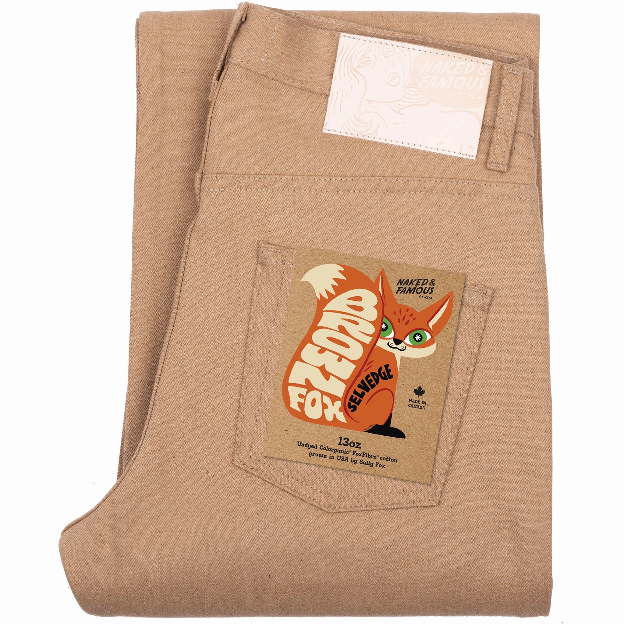 Anytime Wear Stain Release Finish Strong Guy -  Brown Fox Selvedge - Brown