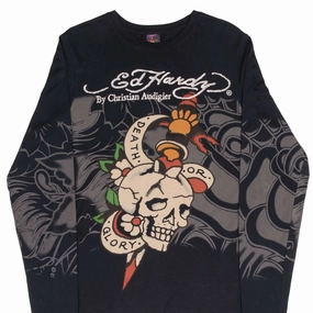 Versatile Comfort Style VINTAGE ED HARDY DEATH OR GLORY LONG SLEEVE TEE SHIRT 2000S MEDIUM MADE IN USA