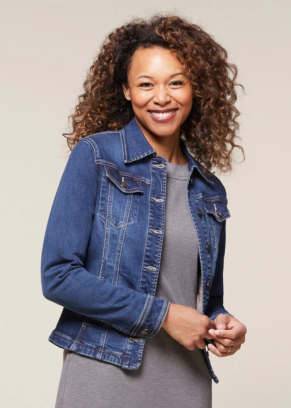 Lightweight Comfort Preppy Vibe In Motion Jean Jacket