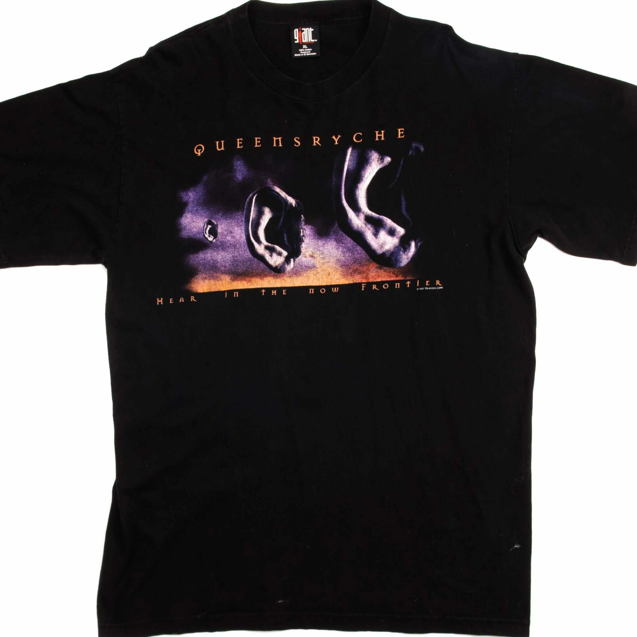 VINTAGE QUEENSRYCHE HEAR IN THE NOW FRONTIER TEE SHIRT 1997 SIZE XL Cozy Fit Wear
