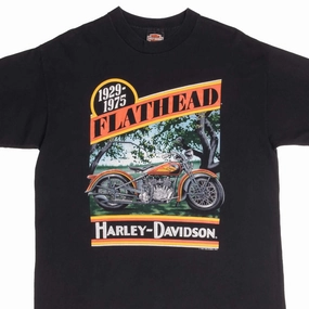 Basic Wardrobe Piece Cozy Vibe VINTAGE HARLEY DAVIDSON FLATHEAD TEE SHIRT 1991 SIZE XL MADE IN USA