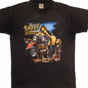 VINTAGE AMERICAN BIKER TEE SHIRT 1992 SIZE MEDIUM MADE IN USA AntiStaticFinish Non Restrictive Fit