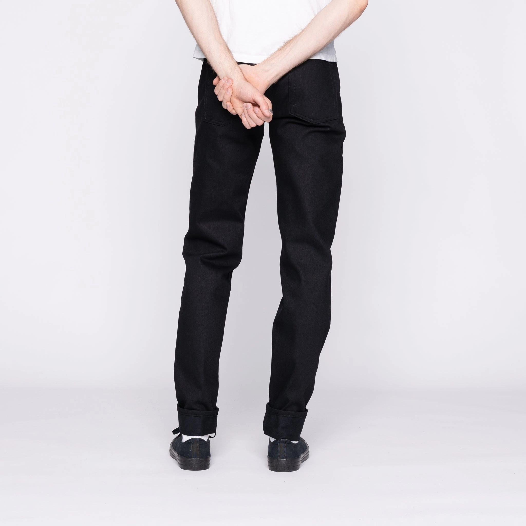 Modern Straight Leg Easy Guy - Solid Black Selvedge - 36" Long Inseam
