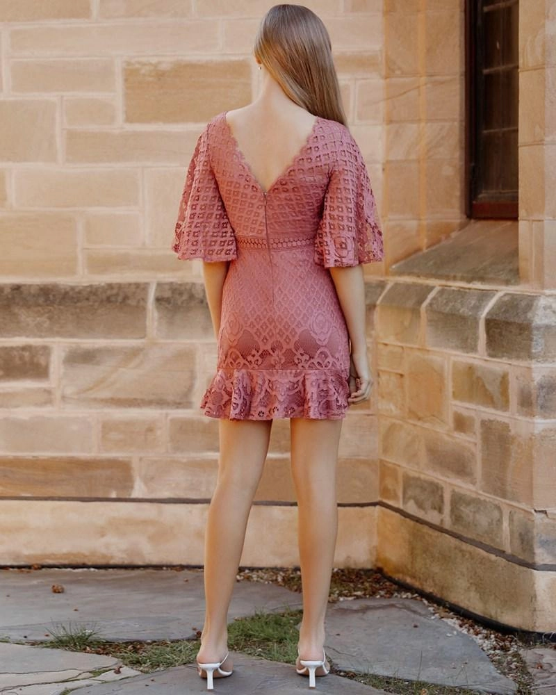 Luxurious Feel Balanced Shape Rey Dress - Mauve (Final Sale)