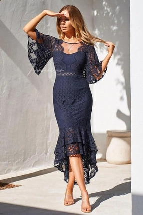Cozy Drape Comfy and Cozy Reyna Dress - Navy (Final Sale)