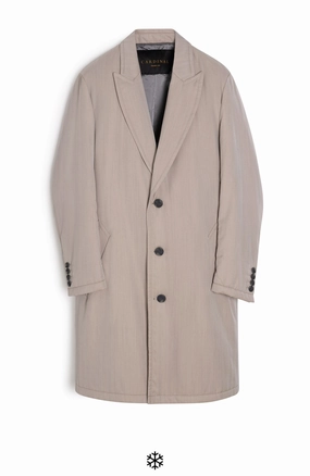 Aramid Fiber Blend Mercury Stone Herringbone Silk and Wool Topcoat