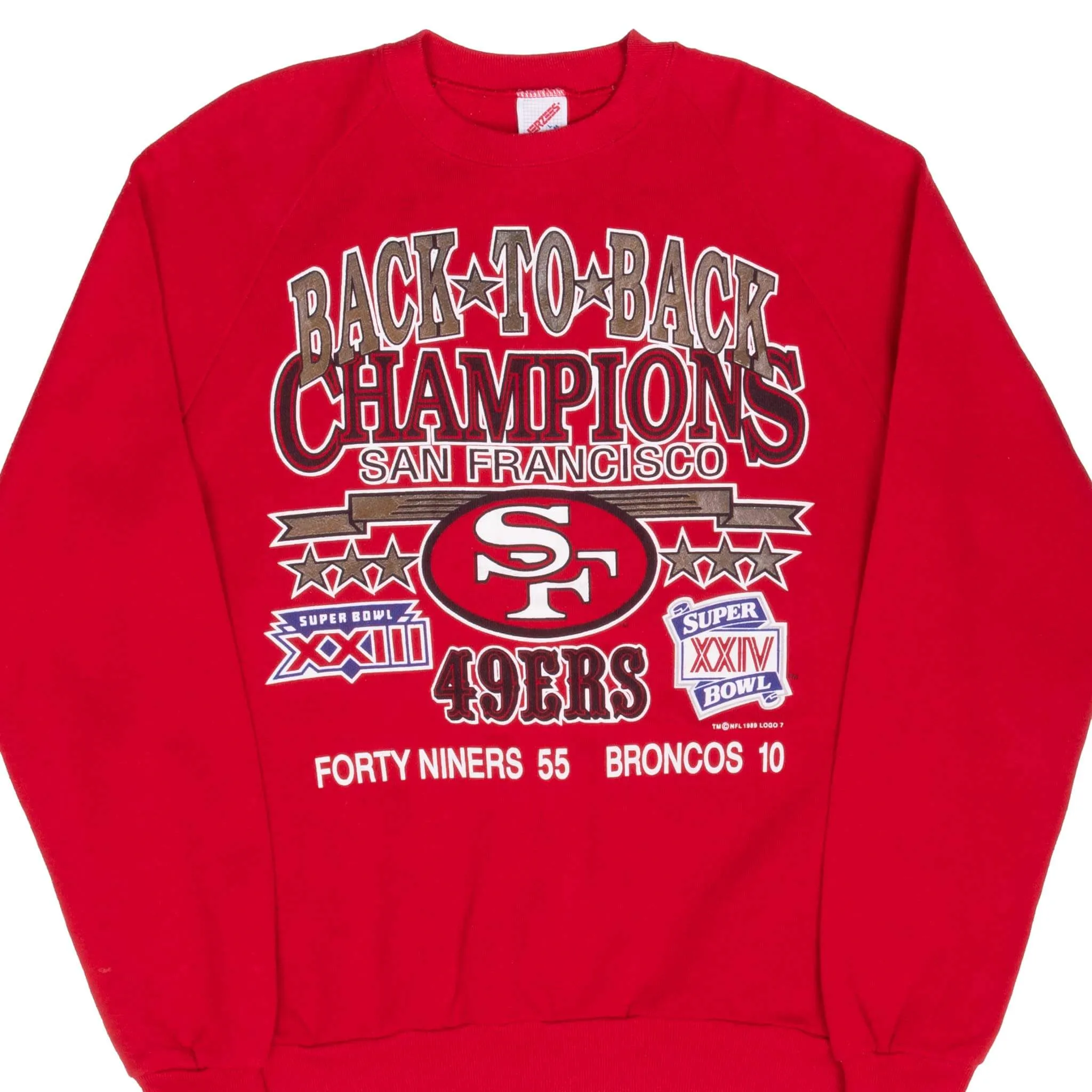 suitable for workouts VINTAGE NFL SAN FRANCISCO 49ERS SUPER BOWL CHAMPS 1989 SWEATSHIRT LARGE MADE USA
