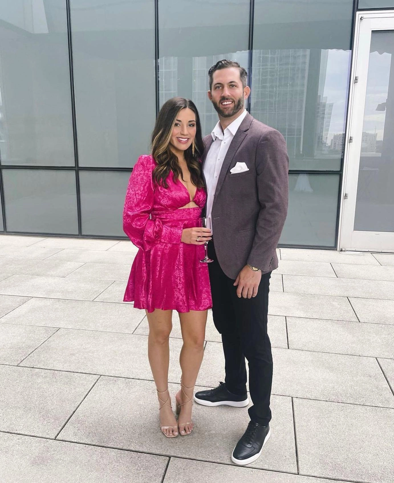 Tailored Waistband Smart and Elegant Rosalie Mini Dress - Fuchsia