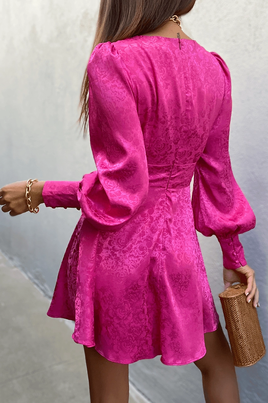 Rosalie Mini Dress - Fuchsia Evening Event