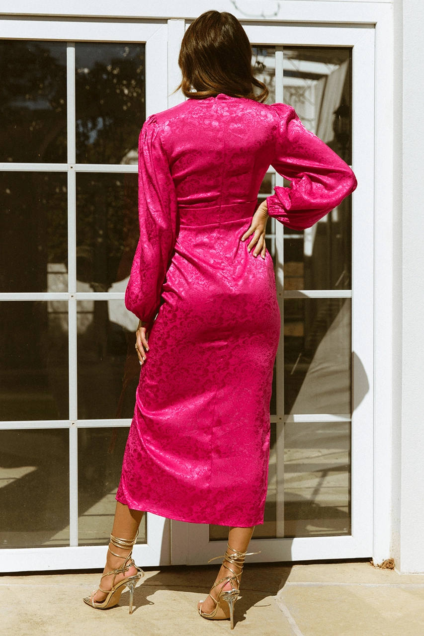 Weekend Ready Gentle Fit Roxy Midi Dress - Fuchsia