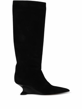 Nina Boot 50mm in Black Suede Eco Material Rough Terrain