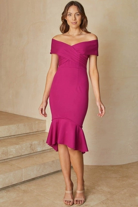 Evening-Wear warm tones Brienne Dress - Fuchsia