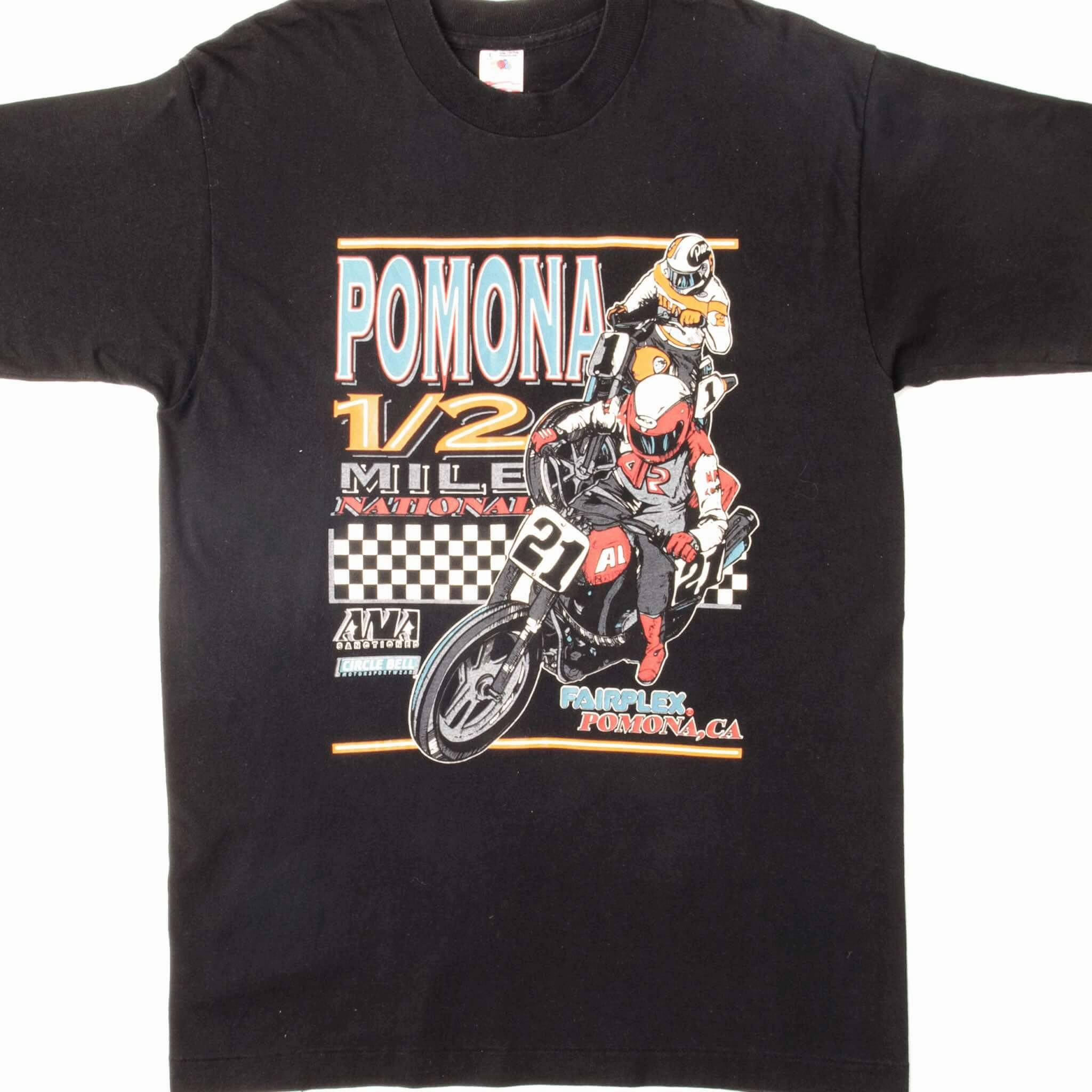 VINTAGE POMONA 1/2 MILES NATIONAL TEE SHIRT 1995 SIZE LARGE MADE IN USA Elderly clothing