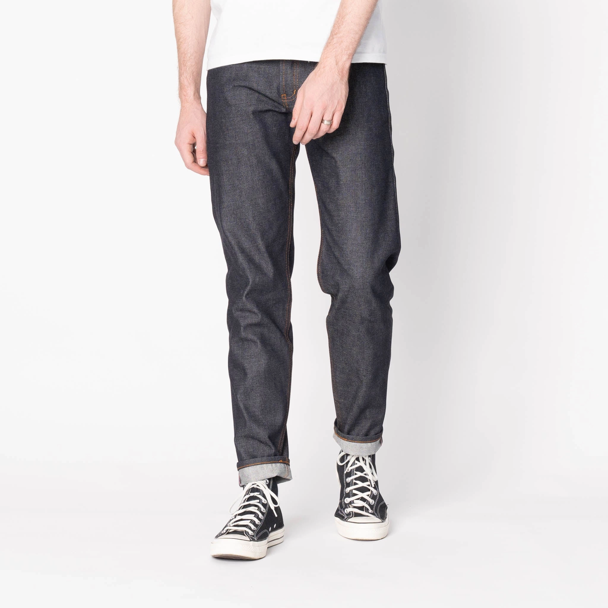 Softened Denim Material Work Meeting Casual Easy Guy - Dia De Los Muertos Selvedge - Indigo