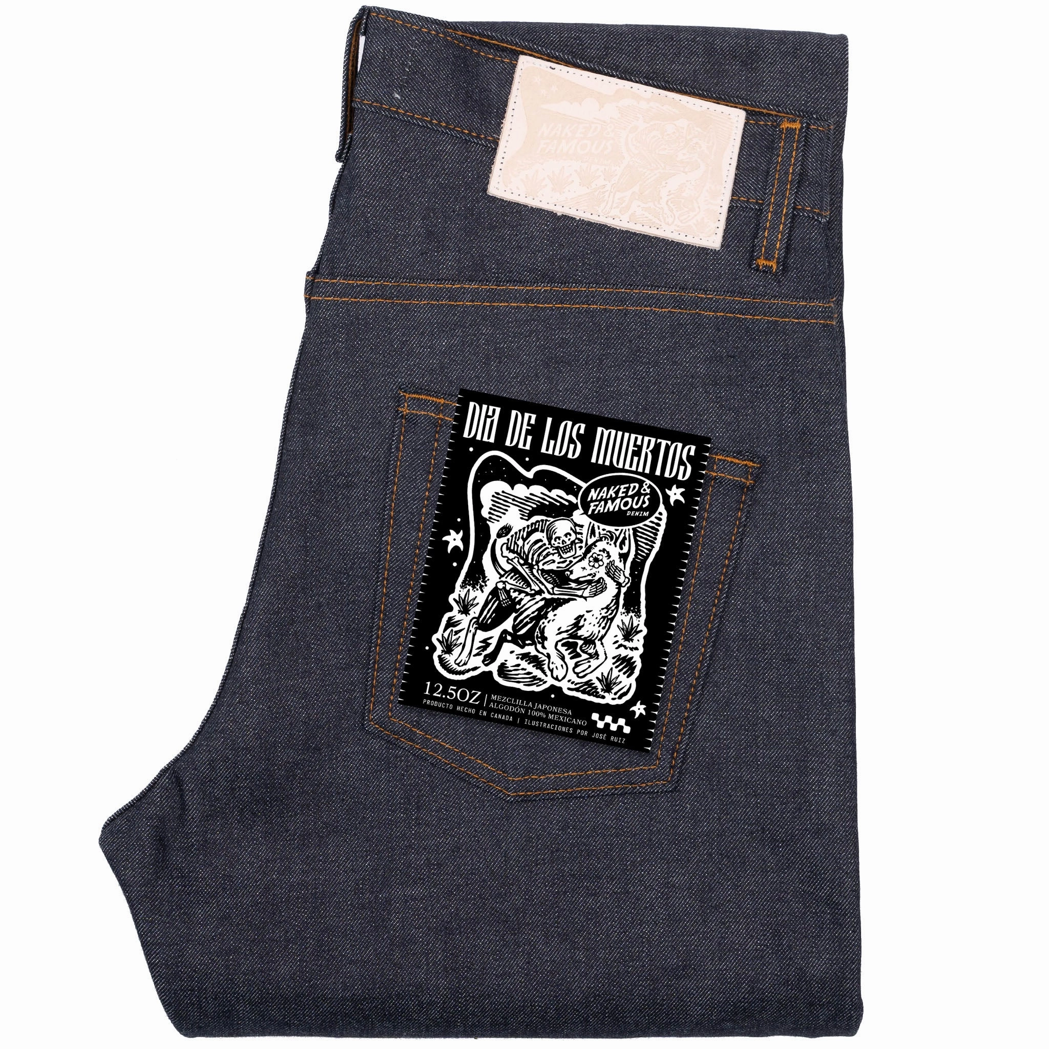 Responsible Denim Production Day Out Style Easy Guy - Dia De Los Muertos Selvedge - Indigo