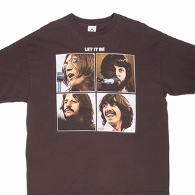 Relaxed Fit Design Stylish and Fun VINTAGE THE BEATLES LET IT BE 2004 BROWN TEE SHIRT XL