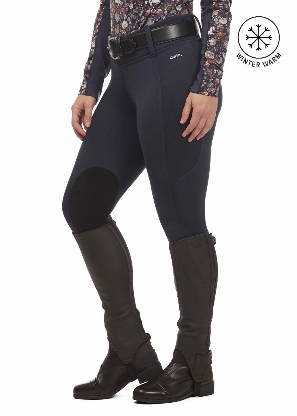 Sporty Fit Sit Tight Wind Pro? Knee Patch Winter Riding Tight