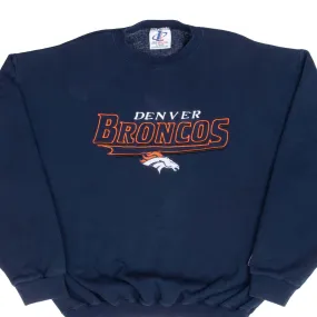 VINTAGE NFL DENVER BRONCOS EMBROIDERED SWEATSHIRT 1990S LARGE Essential Bold Monochrome Look