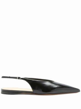 Concert Night Slash Flat Slingbacks in Black