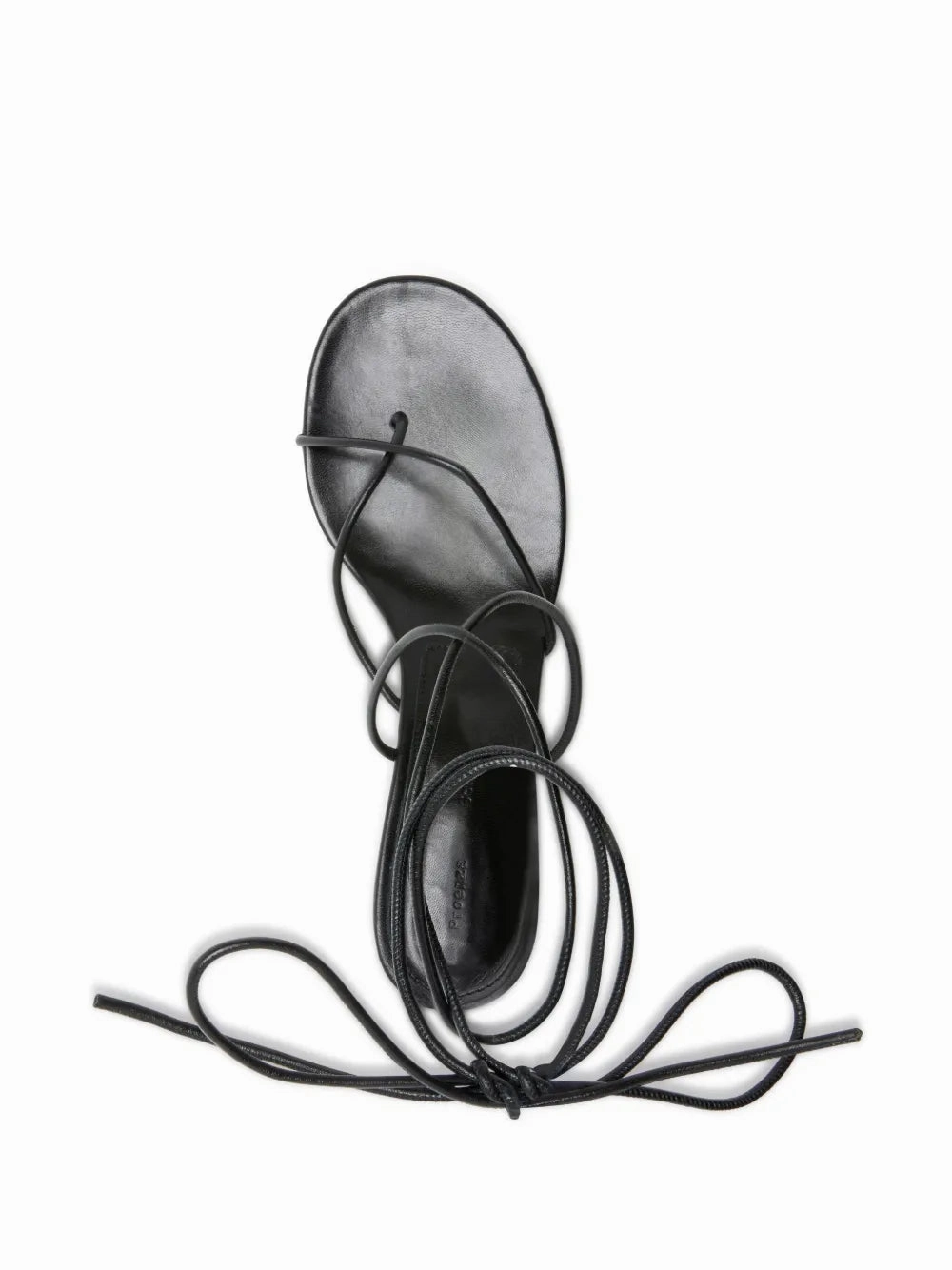 Vegan Synthetic Leather Slash Tie Sandals in Black