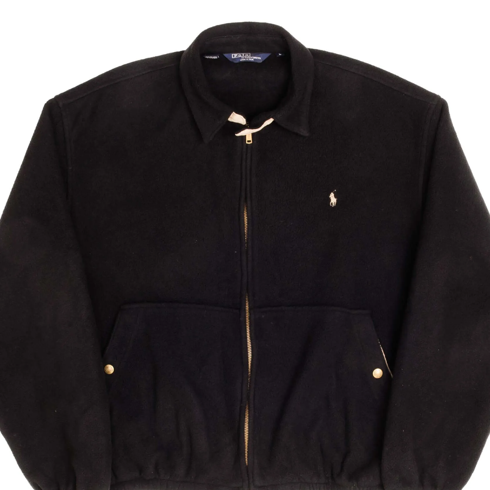 VINTAGE POLO RALPH LAUREN FLEECE GOLF JACKET SIZE LARGE MADE IN USA Smell