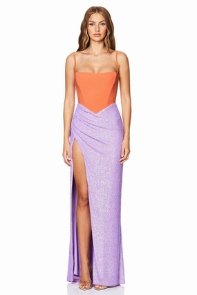 Beach Walk NonSlipClosure Nookie Monet Gown - Sunset/Lilac