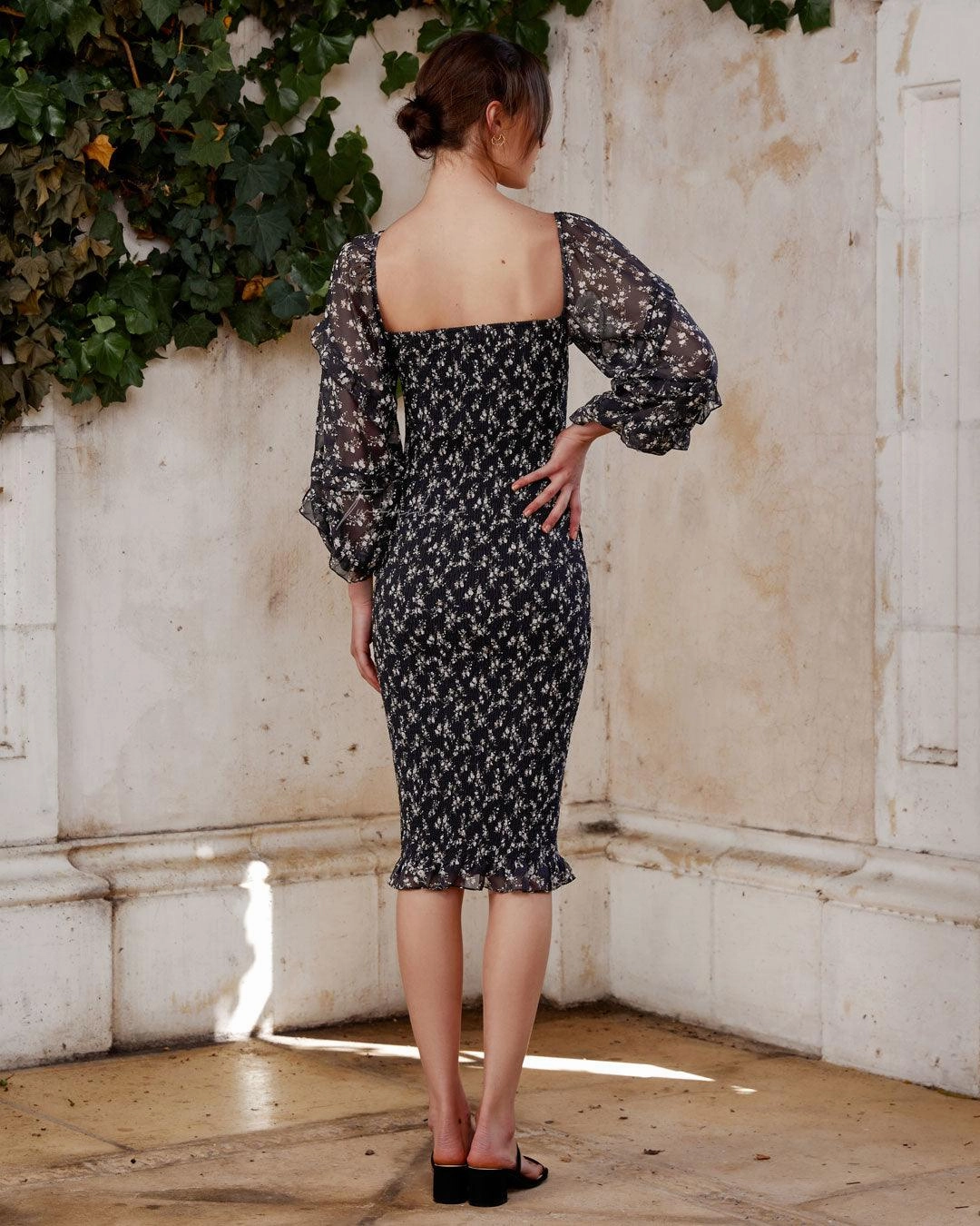 Comfort waistband Layered Fit Ena Dress - Black