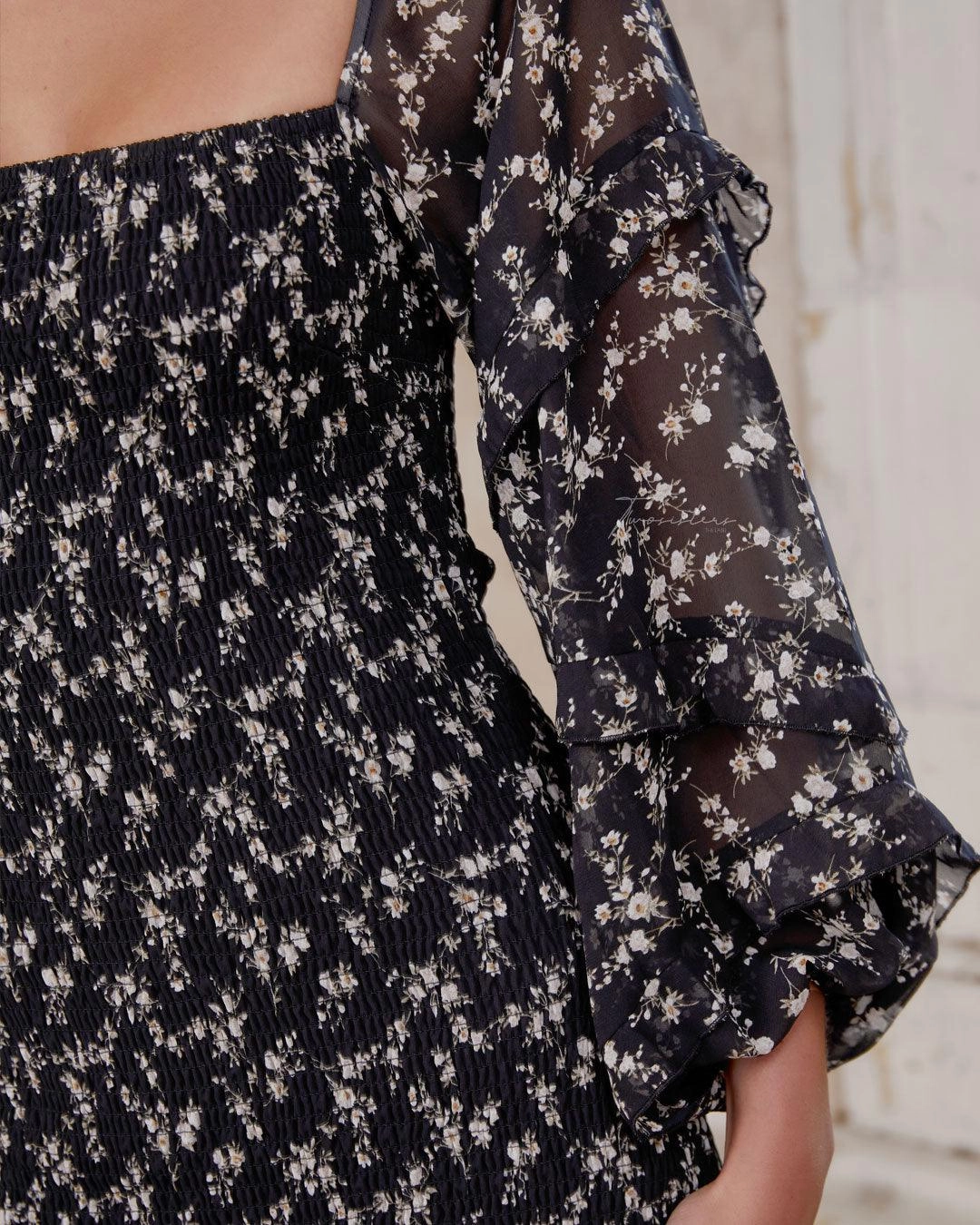 Ena Dress - Black Office Tone