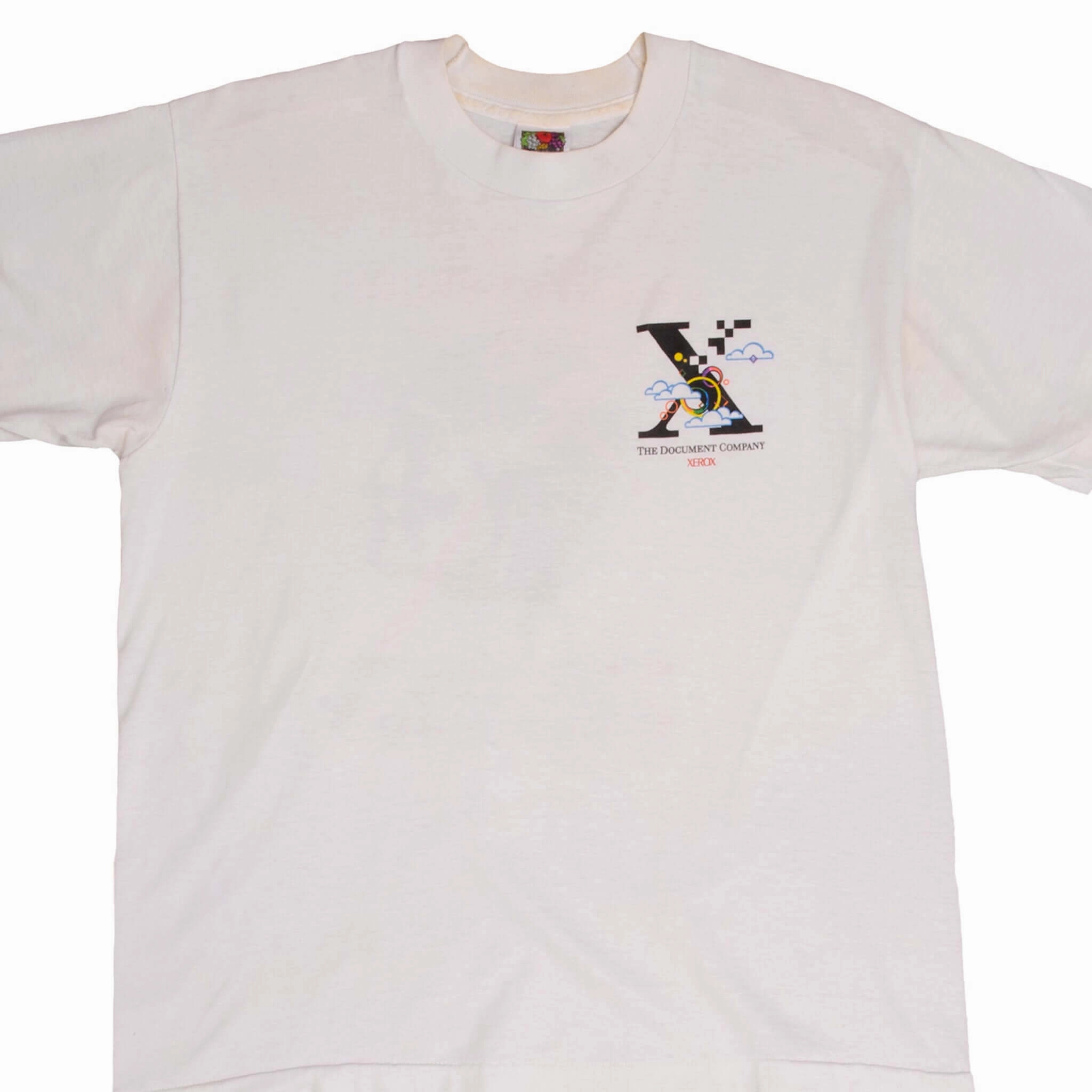 VINTAGE XEROX THE DOCUMENT COMPANY TEE SHIRT 1990S SIZE LARGE Microfiber texture