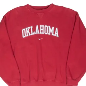 patch accents product budget friendly choice VINTAGE NIKE CENTER SWOOSH NCAA OKLAHOMA RED SWEATSHIRT 1990S LARGE