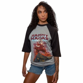 VINTAGE SAMMY HAGAR RAGLAN TEE SHIRT 1983 SIZE SMALL MADE IN USA Active Fashion