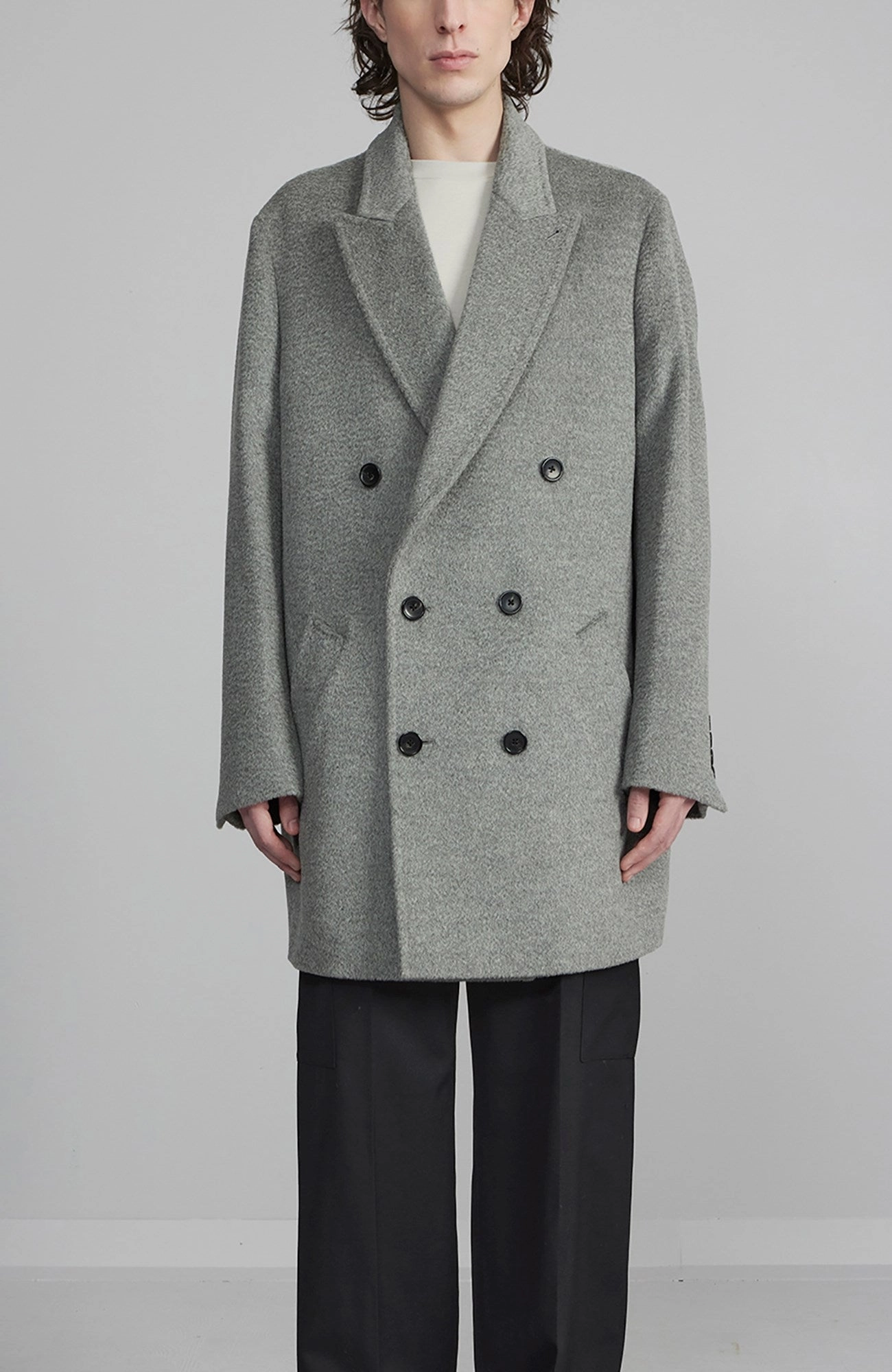 LOGAN WOOL & ALPACA DOUBLE BREAST TOPCOAT Anti Pilling