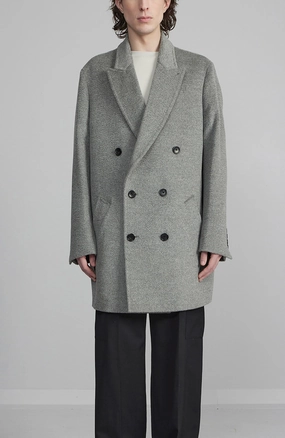 LOGAN WOOL & ALPACA DOUBLE BREAST TOPCOAT Windproof Construction Concealed Zippers