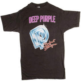 VINTAGE DEEP PURPLE TEE SHIRT 1985 SIZE XS MADE IN USA Quick Comfort Wear Relaxed Fit Design