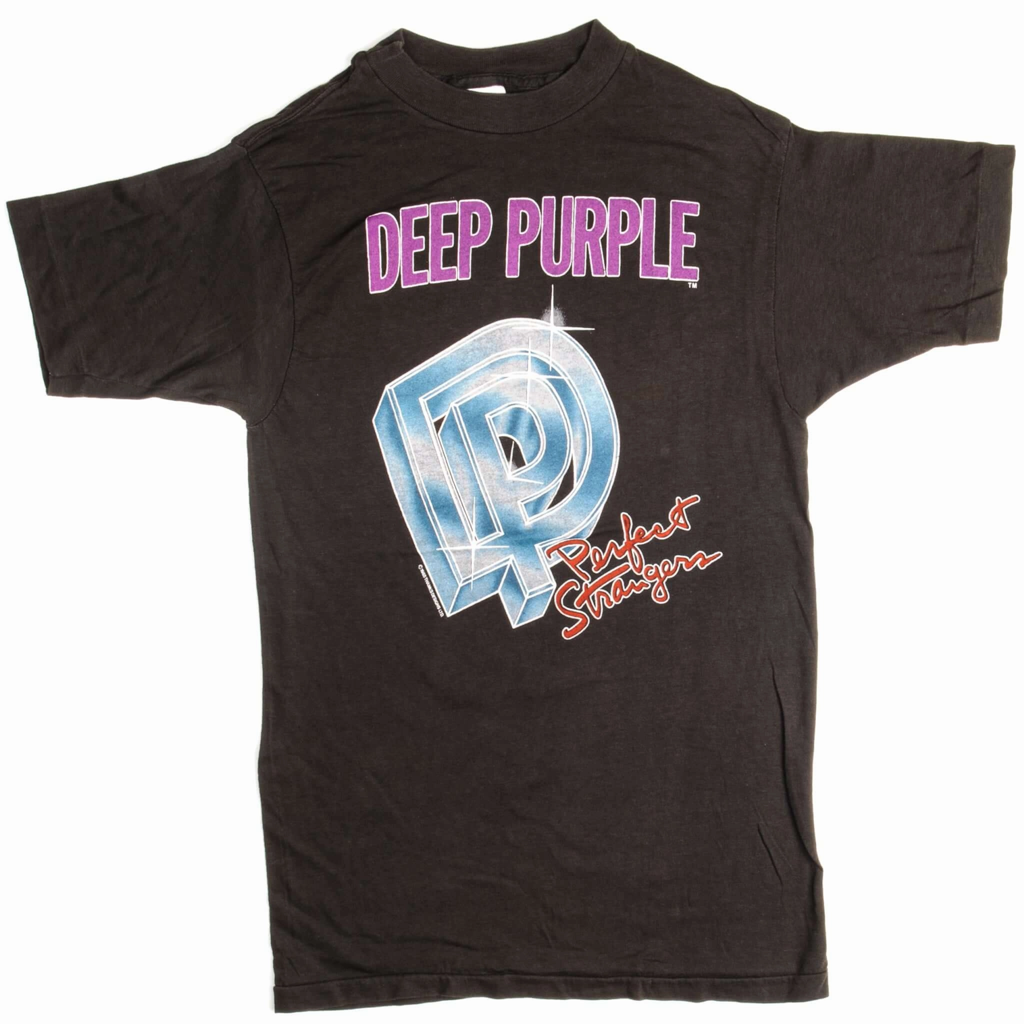 VINTAGE DEEP PURPLE TEE SHIRT 1985 SIZE XS MADE IN USA Quick Comfort Wear Relaxed Fit Design