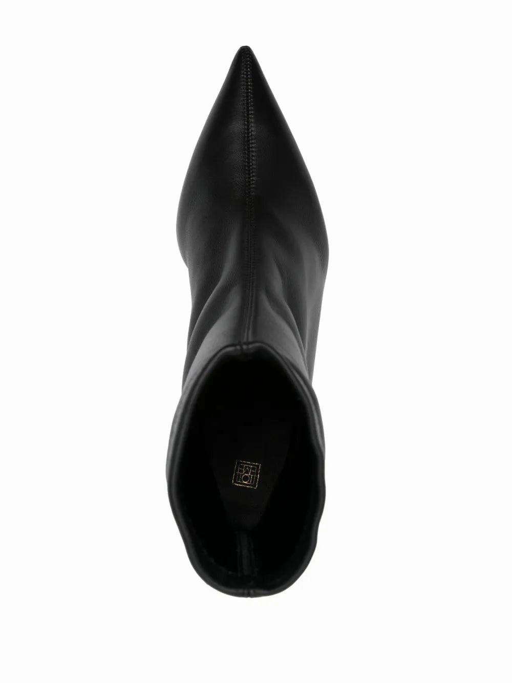 Crisp Edge Nappa Heeled Sock Boot in Black