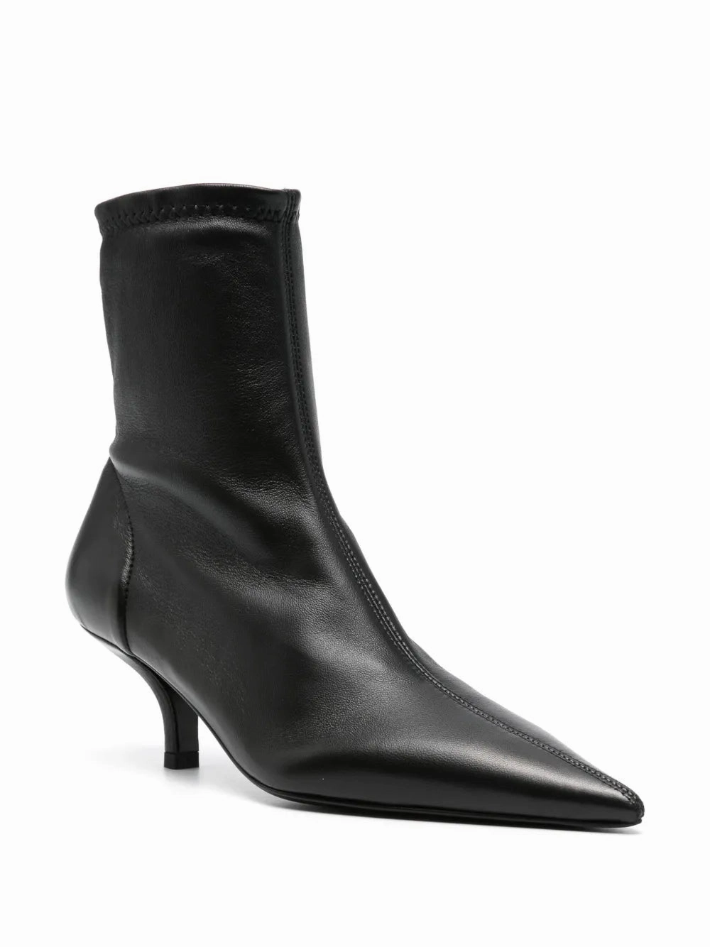 Nappa Heeled Sock Boot in Black Stable Support Rainy Day Commuter Odor Control Technology