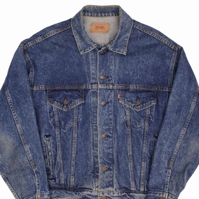 VINTAGE LEVIS TYPE 3 DENIM JACKET 4 POCKETS 1980S SIZE LARGE MADE IN USA Rugged Style suitable for city tours