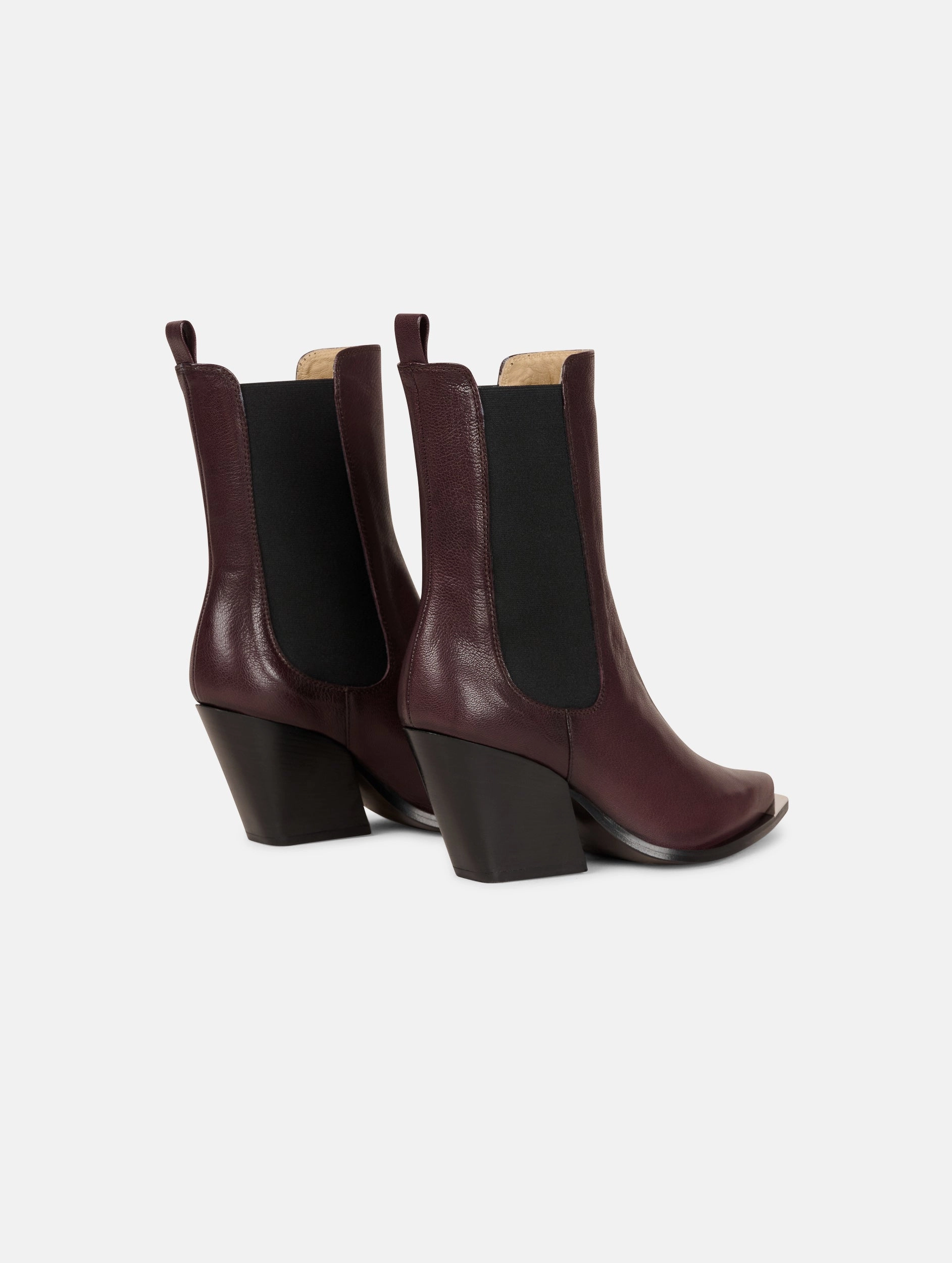 Boots ??lastiqu??s en cuir bordeaux Eco Material Outdoor Trek