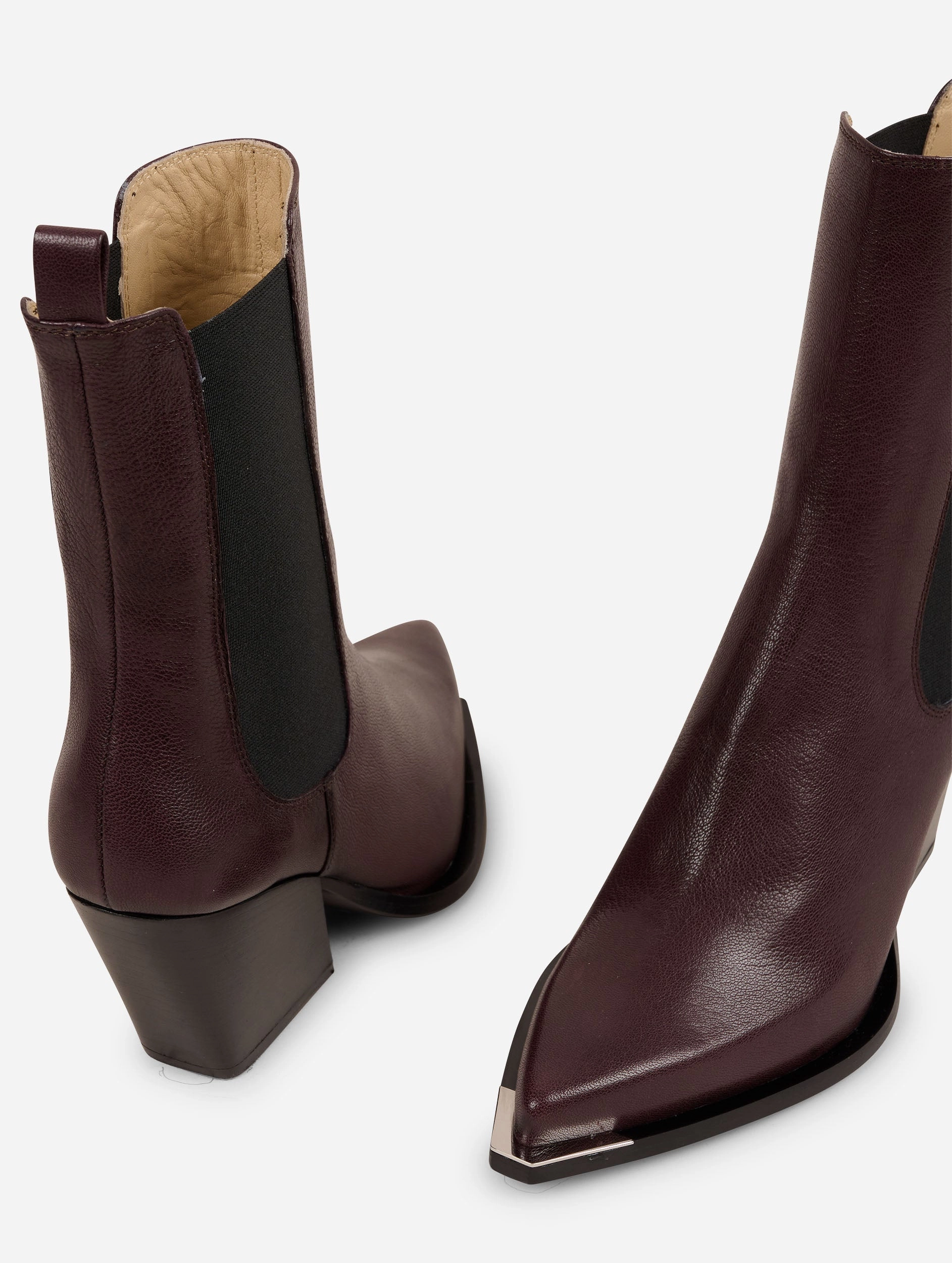 Urban Edge Boots ??lastiqu??s en cuir bordeaux