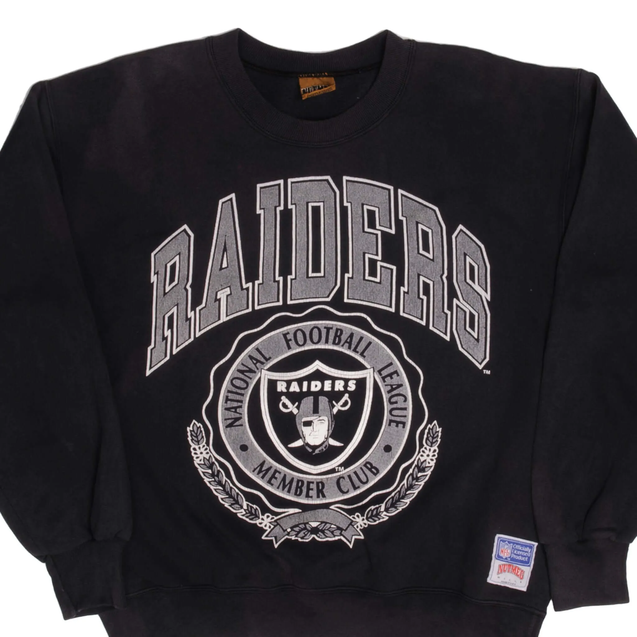 VINTAGE NFL LOS ANGELES RAIDERS SWEATSHIRT 1990S LARGE MADE USA product rough ruggedness Shiny Finish