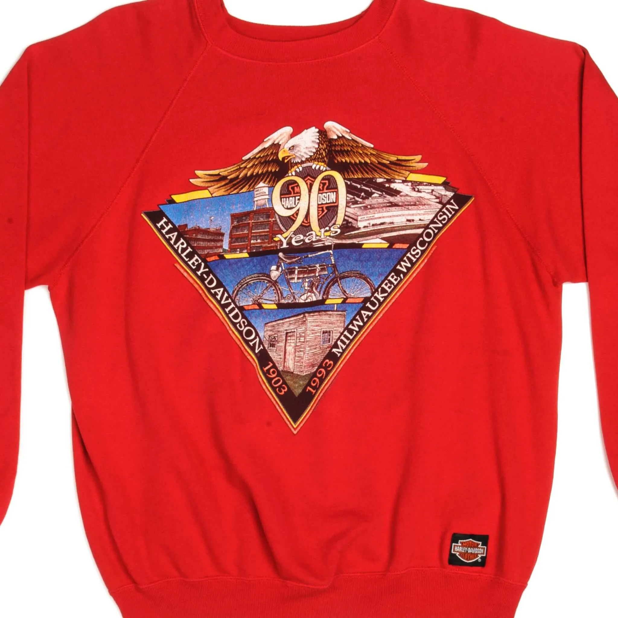 VINTAGE HARLEY DAVIDSON SWEATSHIRT 1993 SIZE XL MADE IN USA Neutral Color meditation wear