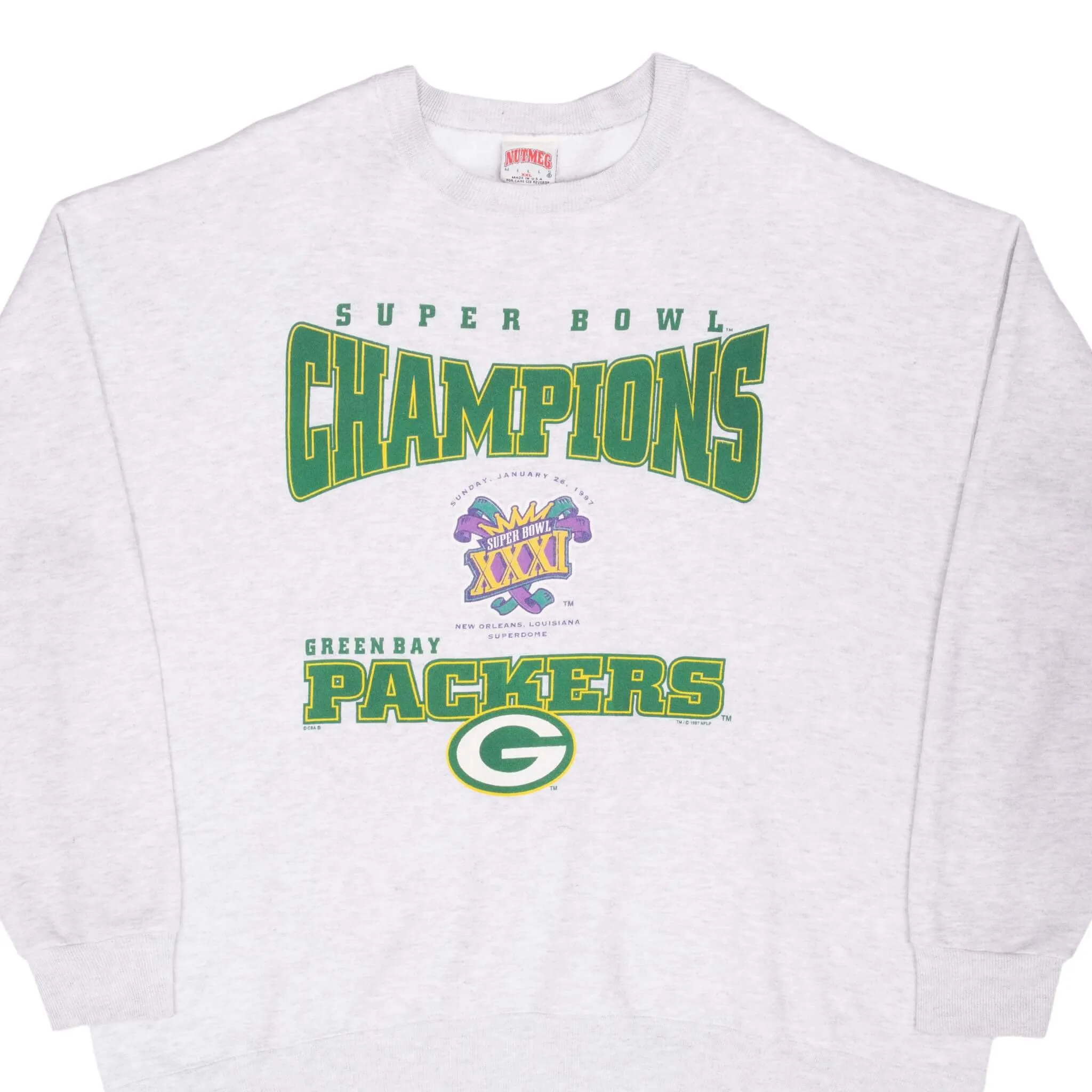 Active Comfort Athletic VINTAGE NFL GREEN BAY PACKERS SUPER BOWL XXXI CHAMPS 1997 SWEATSHIRT 2XL MADE US