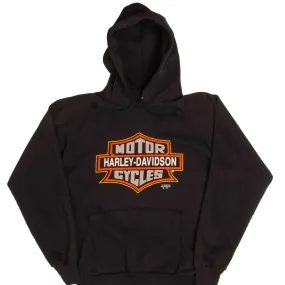 VINTAGE HARLEY DAVIDSON 3D EMBLEM 1991 HOODIE SWEATSHIRT LARGE MADE USA Guinea pig like