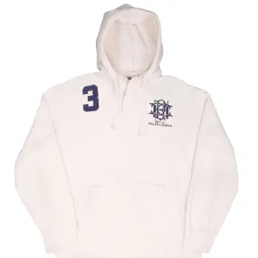 Chilly Day Outfit VINTAGE POLO RALPH LAUREN PRLC WHITE HEAVYWEIGHT HOODIE SWEATSHIRT 1990S SIZE XL