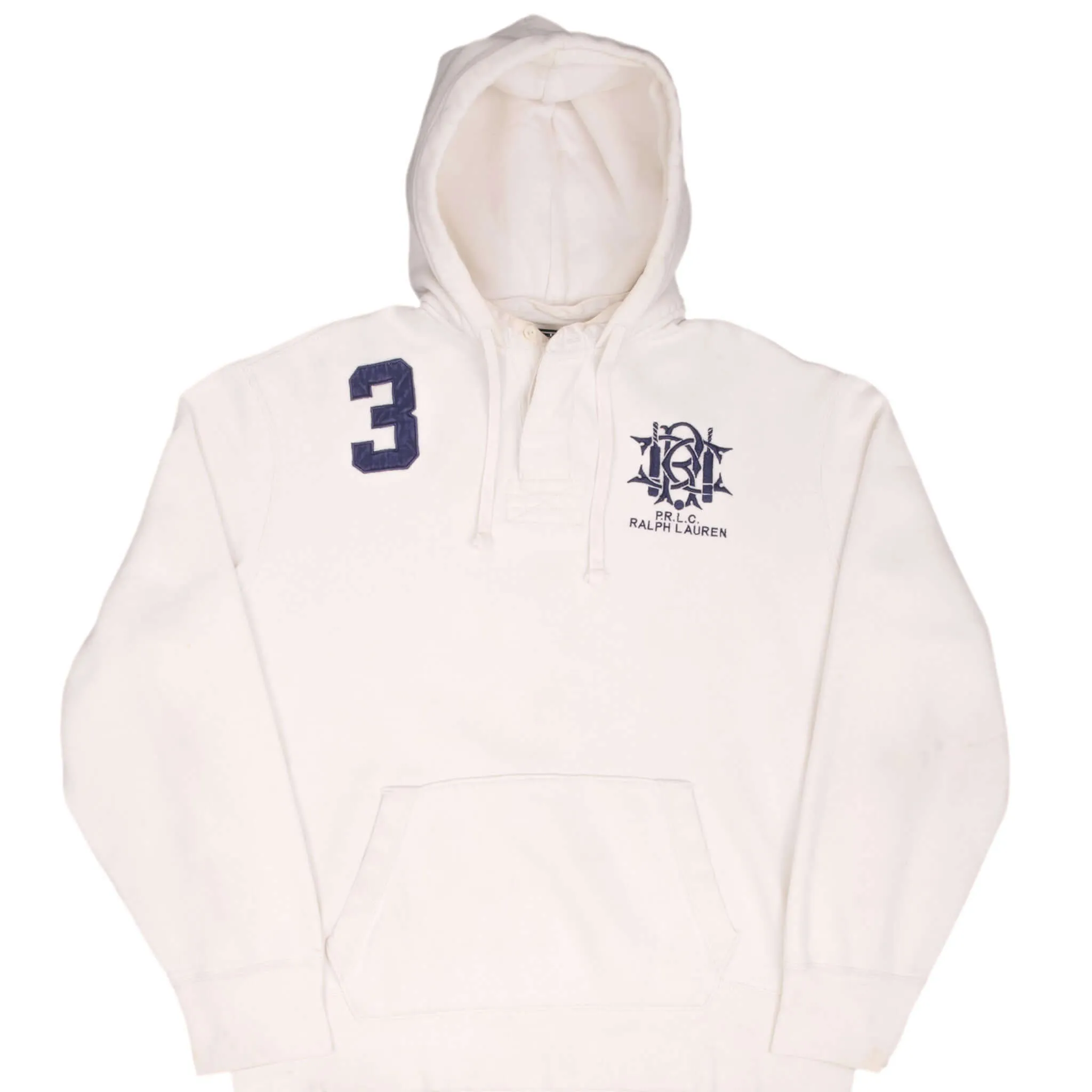 Chilly Day Outfit VINTAGE POLO RALPH LAUREN PRLC WHITE HEAVYWEIGHT HOODIE SWEATSHIRT 1990S SIZE XL
