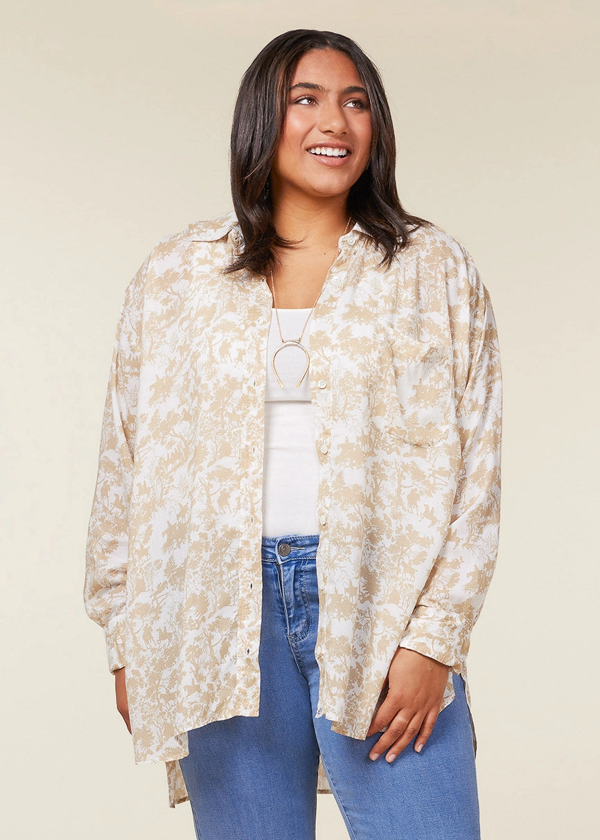 Soft Touch Button Up Printed Shirt Premium Pima Cotton