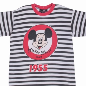 VINTAGE DISNEY MICKEY MOUSE CLUB 1955 STRIPPED TEE SHIRT 1990S LARGE Timeless Piece