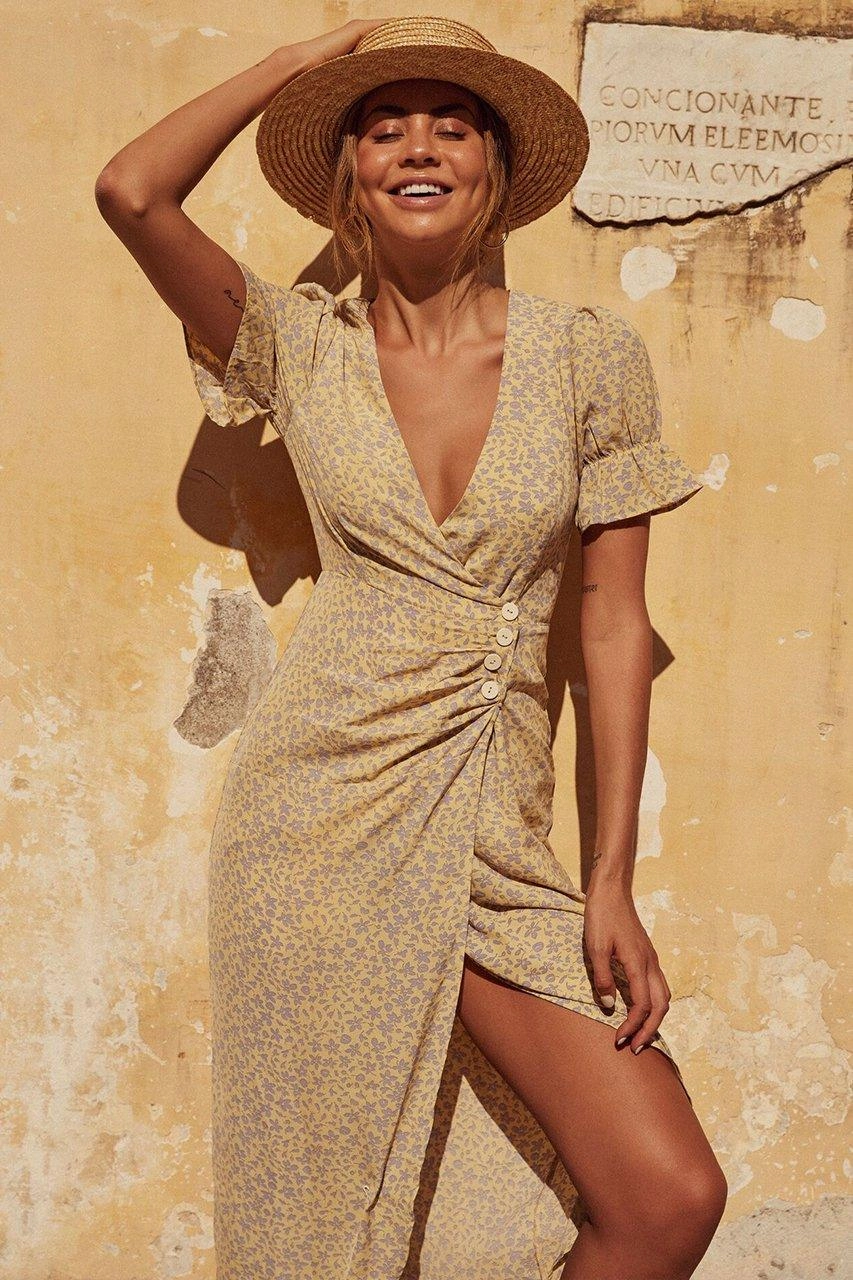 Solana Wrap Dress - Yellow Street Mode
