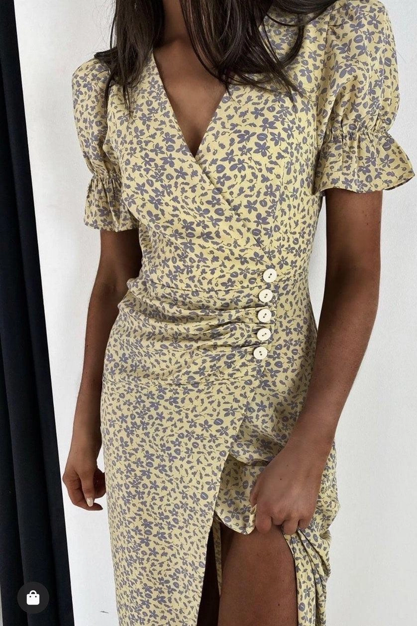 Soft Shape Solana Wrap Dress - Yellow